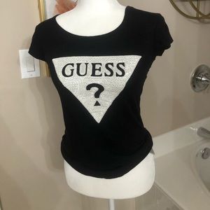 White sequin Guess shirt